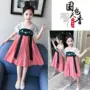 Trẻ em mặc váy bé gái mùa hè mới 2019 trẻ em lớn gió quốc gia Hanfu thêu váy trẻ em cổ đại - Khác quan ao tre em