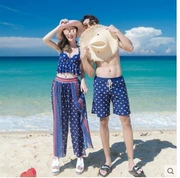 Cặp đôi thời trang đồ bơi nữ thép tấm tụ tập ngực nhỏ bikini áo tắm ba mảnh nam thoải mái mùa xuân đi biển quần - Vài đồ bơi