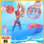 Single Barbie Clockwork Dog Bơi Game Điều khiển bằng giọng nói Puppy Run Set Gift Box Girl Đồ chơi - Búp bê / Phụ kiện