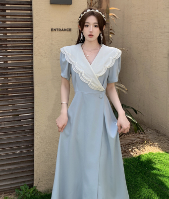 taobao agent Fitted dress, summer long skirt, plus size, french style, suitable for teen