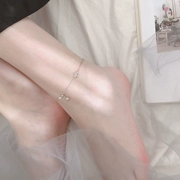 Bạc xuân xuân 925 sterling bạc flash kim cương ngôi sao vòng chân ngọt ngào đơn giản thiết kế tươi mới cảm giác mùa hè mắt cá chân học sinh ngay cả nữ - Vòng chân