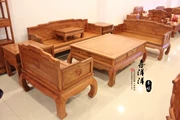Gỗ hồng mộc châu Phi Luohan sofa Dongyang mahogany sofa 123 bảy mảnh sofa gỗ gụ khuyến mãi - Bộ đồ nội thất