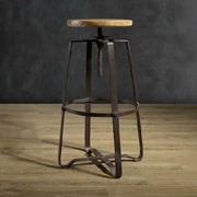 Bàn ghế sắt rèn nước Mỹ gỗ rắn thanh phân ghế retro cũ chống gỉ bàn ăn và ghế xoay thanh ghế - Giải trí / Bar / KTV