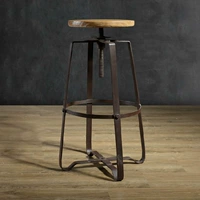 Bàn ghế sắt rèn nước Mỹ gỗ rắn thanh phân ghế retro cũ chống gỉ bàn ăn và ghế xoay thanh ghế - Giải trí / Bar / KTV ghế bar cao