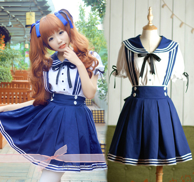 taobao agent Japanese clothing, navy small princess costume, Lolita style, cosplay