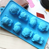 8 lỗ hà mã động vật sư tử làm bằng tay xà phòng khuôn silicone M10 khuôn bánh kẹp