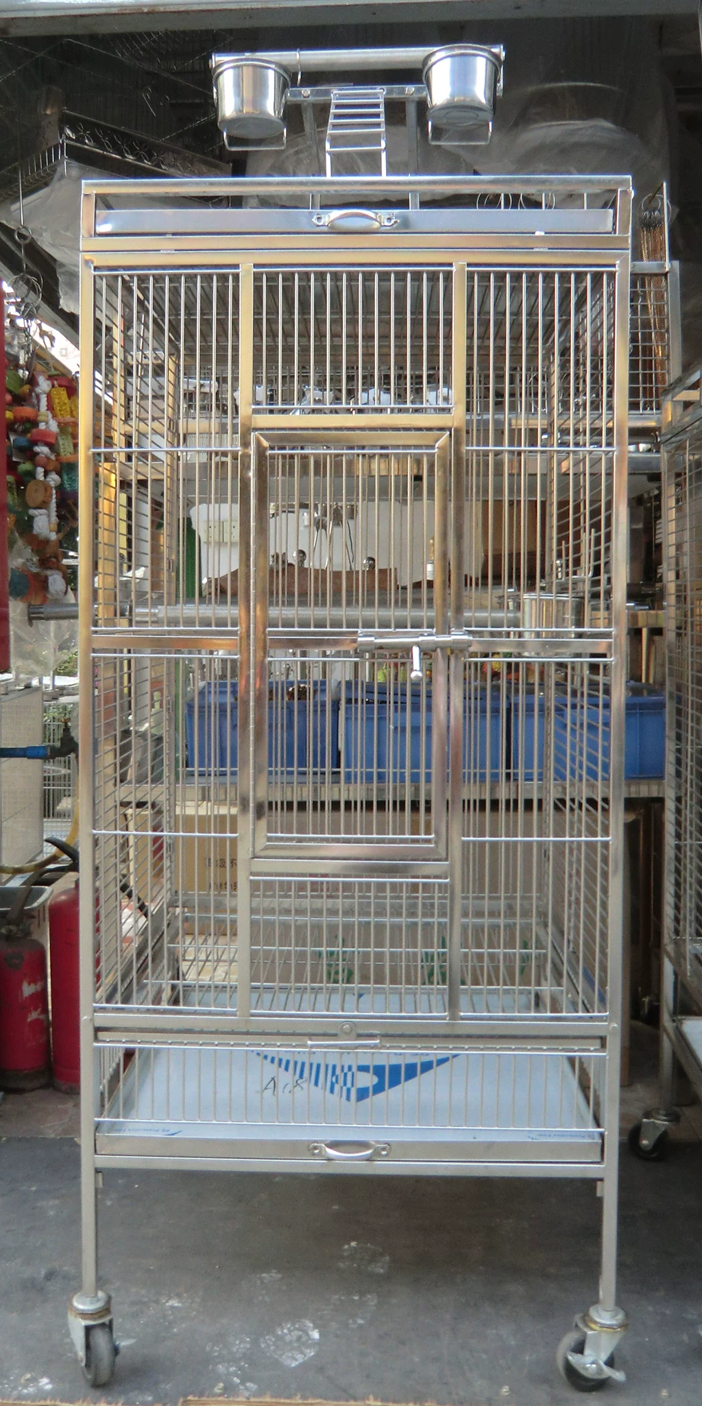 Thép không gỉ vẹt chim lồng lồng lồng chim lồng vẹt lồng vẹt cung cấp đứng lồng L450 - Chim & Chăm sóc chim Supplies