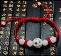 Vòng tay ngọc bích 貔貅 Đường chuyền Palăng mô hình nam nữ mới dây đỏ trao đổi đền thờ vòng bạc nữ
