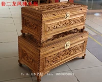 Dongyang бутик резьбы по дереву дракон и феникс благоприятный персонаж камфорная деревянная шкатулка свадебная коробка коробка для одежды коробка для коллекции