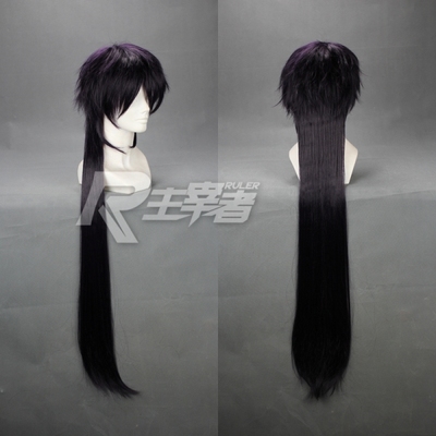 taobao agent 主宰者 Magic Flute Magi-Disbad dark purple long hair cosplay animation wig fake hair 296c
