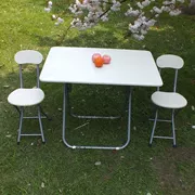[60 * 90] ngoài trời di động gấp bàn ghế đơn giản màu trắng bàn ghế ăn bàn ghế giải trí kết hợp đồ nội thất