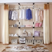 Áo kết hợp tủ quần áo vải đơn giản khung thép vải tủ quần áo lớn tủ lưu trữ tủ lớp đồ nội thất đơn giản vải