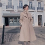 Chanel Coco mùa thu và mùa đông eo Nizi coat nữ phần dài Hàn Quốc dày sang trọng áo len nữ sinh viên triều áo khoác nữ dài hàn quốc