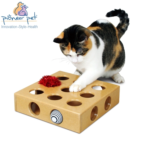 American Pioneerpet/SmartCat Pet Cat Intelligence 9 -Pole Toy Box Funny Cat Screen Box Gloves подличные
