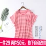 Bộ đồ ngủ nữ mùa hè kích thước lớn chất béo mm lỏng cộng với phân bón để tăng dịch vụ gia đình trung niên Hàn Quốc áo phông chất béo chị gái pijama lụa cao cấp