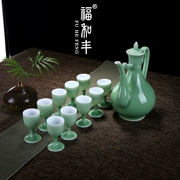 Fuhe Fengbai Rượu Đặt Antique Men Ngọc Gốm Jug Wine Glass Goblet Wine Cellar Khuyến Mãi