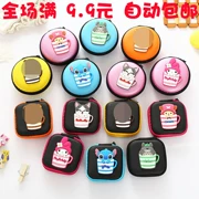 Phim hoạt hình cup shape coin purse dễ thương tai nghe lưu trữ dữ liệu túi cáp lưu trữ túi hộp eva tai nghe túi