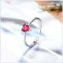 Phiên bản Hàn Quốc của nhẫn trắng kim cương đỏ tình yêu nhẫn mở nhẫn lựu đỏ hình trái tim nhẫn nữ quà tặng trang sức ngày Valentine mẫu nhẫn cưới đẹp 2020