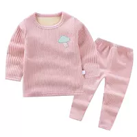 Bộ đồ lót bé gái 1-2-3-4 tuổi bé nam cộng với quần nhung dày mùa thu có thể mở quần áo trẻ em bằng vải cotton shop quan ao tre em