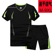 Xia Jiafei XL quần áo thể dục nam phù hợp với thể thao ngắn tay quần short thoáng khí và nhanh chóng làm khô quần áo loose bóng rổ chạy quần áo