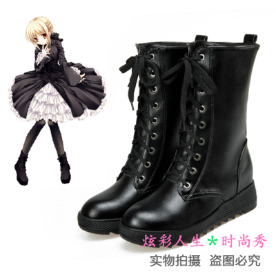 taobao agent ◆ Universal lace -up boots [Fate STAY NIGHT] Black Saber daily dress cosplay shoes