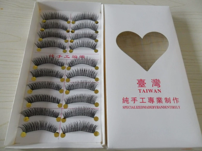Miễn phí vận chuyển Đài Loan sợi bông thủ công gốc đuôi mắt kéo dài mặt cắt ngang Lông mi giả Nhật Bản A10 có thể được bán buôn - Lông mi giả