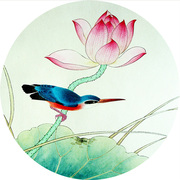 Su thêu thêu diy kit người mới bắt đầu lotus flower và bird handmade pattern thêu để gửi hướng dẫn không cross stitch
