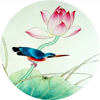 Su thêu thêu diy kit người mới bắt đầu lotus flower và bird handmade pattern thêu để gửi hướng dẫn không cross stitch khung tranh thêu