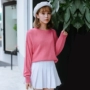 Mùa thu Hàn Quốc phiên bản của phụ nữ mới lỏng mỏng đơn giản màu rắn hoang dã dài tay đáy áo len áo len nữ sinh viên thoi trang nu