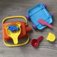 Семейная игрушка, пляжный комплект для игры с песком, плита, чайник, японская машина