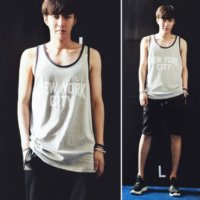 Của nam giới vest cotton triều thanh niên mồ hôi vest mùa hè Hàn Quốc phiên bản của lỏng không tay t-shirt bóng rổ áo triều nam shop quần áo thể thao Lót