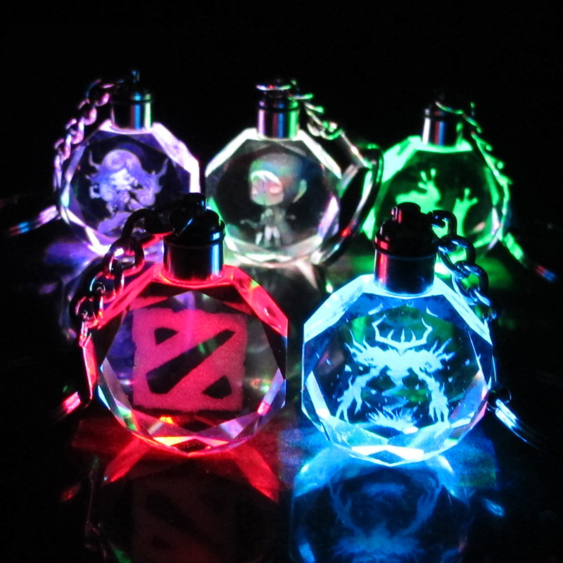 刀塔饰品影魔IG队标LED发光小挂件钥匙扣生日