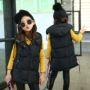 Áo vest nữ cotton 2018 trẻ em nữ vest vai mùa đông ấm áp trong chàng trai lớn bé gái trong phần dài thời trang Hàn Quốc hoang dã áo ba lỗ bé trai