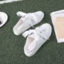 2017 mùa hè ribbon nửa hỗ trợ giày trắng nữ Hàn Quốc phiên bản của hoang dã giản dị giày trắng mà không cần gót một bàn đạp giày vải giày thể thao đẹp