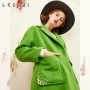 Lecho 2018 thu đông 2018 phiên bản mới của phụ nữ Hàn Quốc áo len lông cừu sang trọng nữ dài áo len thời trang - Trung bình và dài Coat áo khoác dài nữ