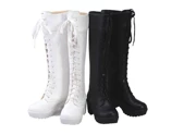 Giày cosplay laced boots đen màu trắng tinh khiết nam giới và phụ nữ ống cao Martin bắt chước vai trò-playing boots