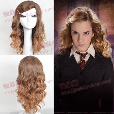 taobao agent Cos wig Harry Potter Hermione Grandie medium -long curly hair style gradient color cosplay wig