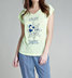 Vận chuyển (không hoàn lại) Tây Ban Nha bánh lái phần mỏng của phụ nữ ngắn tay dịch vụ nhà đồ ngủ T-Shirt Pyjama
