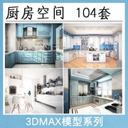 A142-Tủ bếp Dụng cụ nhà bếp Mô hình 3d Thiết kế nội thất Nhà bếp kiểu 3D Scandinavia hiện đại của Mỹ - Phòng bếp