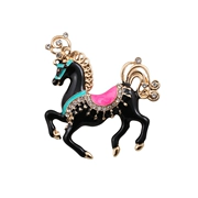 [Golden Phoenix] mới thả men áo khoác thương hiệu thời trang ngựa hạnh phúc đính họa tiết trâm cài trâm cài nữ - Trâm cài