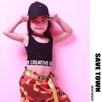 Trẻ em gái jazz thư khiêu vũ vest cotton Hàn Quốc phiên bản của rốn hip hop jazz trang phục hiphop phong cách mới váy công chúa mầm non