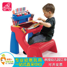 Холст для рисования 原装进口美国step2绘画书写桌椅组合1-2-3-4岁儿童写字台书桌含椅