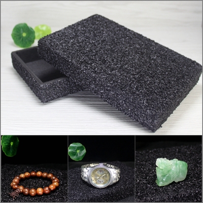 taobao agent Texture black crude sand boxes jadeite beeswax jade decoration watch wallet photo background pad shooting prop box