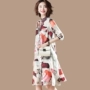Sumu ren khâu màu in áo sơ mi nữ mùa hè tay áo lỏng Hàn Quốc fan Một từ váy nữ 1818 váy công sở