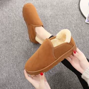 Giày tuyết nữ ống ngắn phiên bản Hàn Quốc của mùa đông sinh viên hoang dã ấm áp cộng với nhung một bàn đạp thấp để giúp giày cotton giày bánh mì