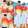 Trung quốc đội tuyển quốc gia đồ thể thao phù hợp với có thể in của nam giới nhóm vuông trang phục khiêu vũ tùy chỉnh in logo ngắn tay áo nữ mùa hè bộ adidas