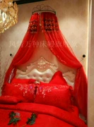 Phong cách, loại giường, công chúa châu Âu, giường cưới lễ hội, giường, mạng che mặt, màu đỏ, sợi trang trí, phong cách mới