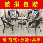 Kết hợp Teng ghế sắt rèn đồ nội thất bàn trà di chuyển bàn tròn căn hộ giả trà bàn phân ghế wicker ghế - Bàn ghế ngoài trời / sân