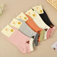 Thoải mái cotton ngắn ống vớ nữ phim hoạt hình dễ thương vớ thể thao nông miệng thấp để giúp mồ hôi mềm mại và khử mùi thoáng khí mùa thu tất cao cổ cho bé gái