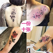 Nữ mô phỏng lâu dài hoa cánh tay sơn cơ thể che sẹo Harajuku đỏ hồng totem nửa cánh tay hình xăm dán không thấm nước nam